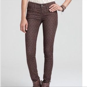 Free People Floral Corduroy Skinny